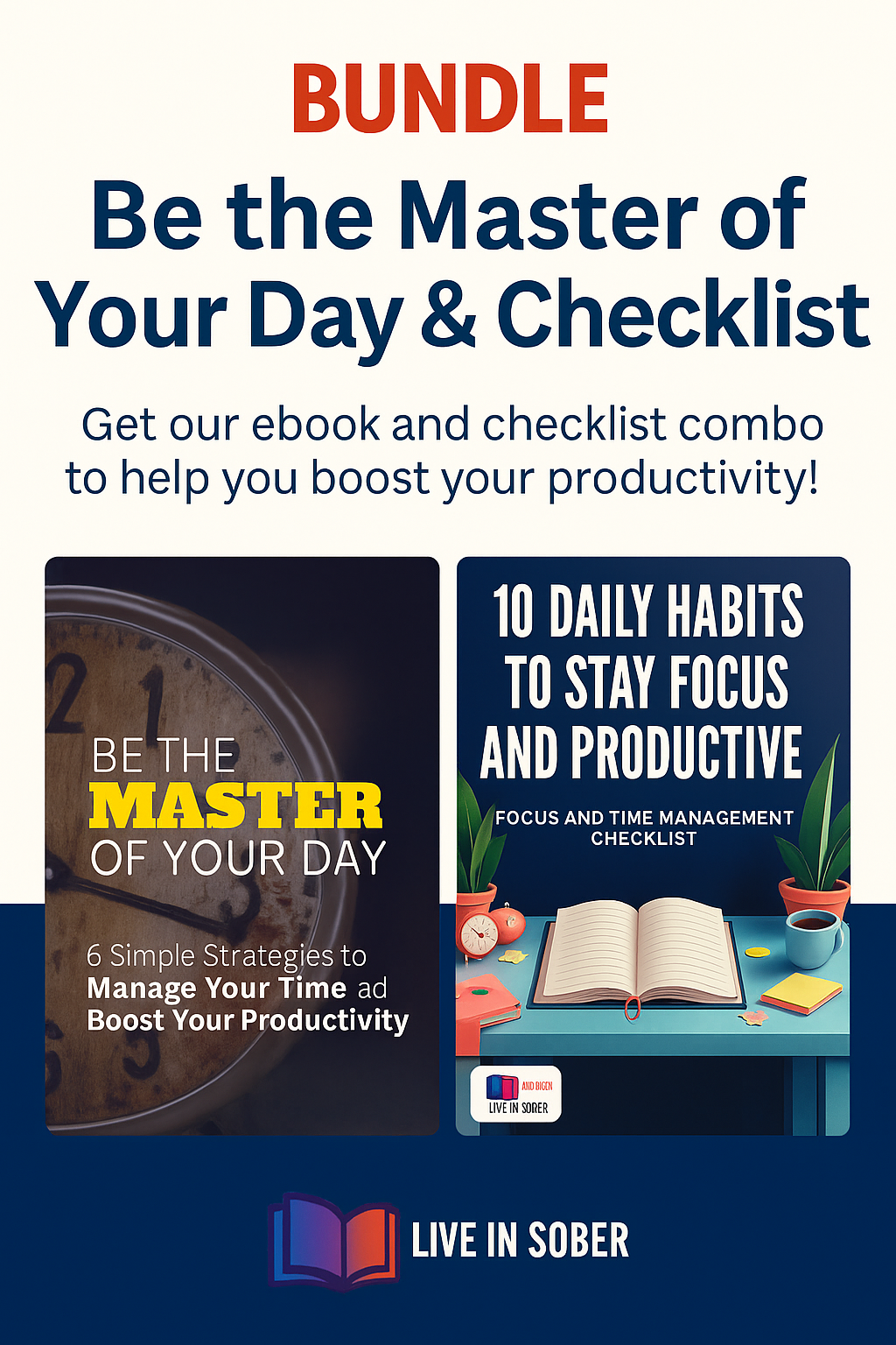 PRODUCTIVITY STARTER PACK - eBook + Daily Habits Checklist (Digital Bundle)
